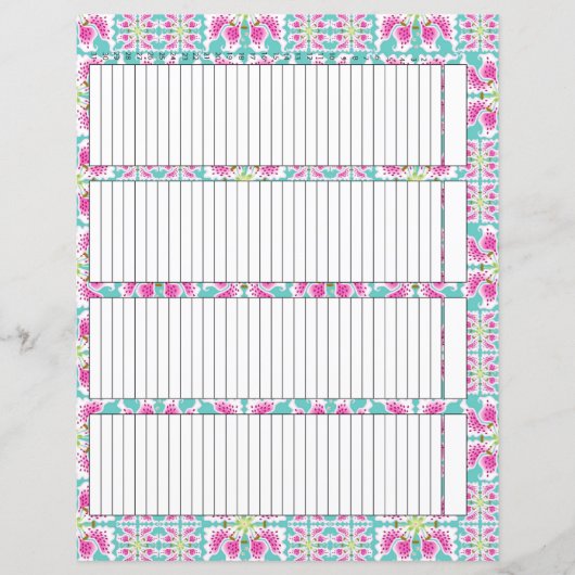 Feuille papier de suivi (Devant)