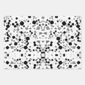 feuille papier d'emballage en terrazzo gris noir (Devant)