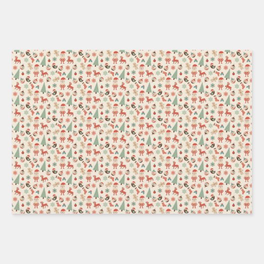 Feuille papier d'emballage Ensemble moderne Noël P (Devant 3)