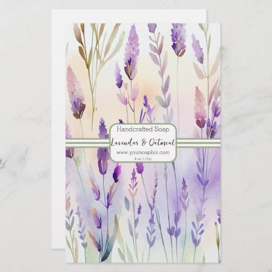 Feuille papier d'enveloppement de savon Sage & Lav (Devant / Derrière)