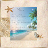 Feuille papier du menu Mariage plage