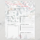 Feuille papier feuille de la Gratitude florale ros (Devant / Derrière)