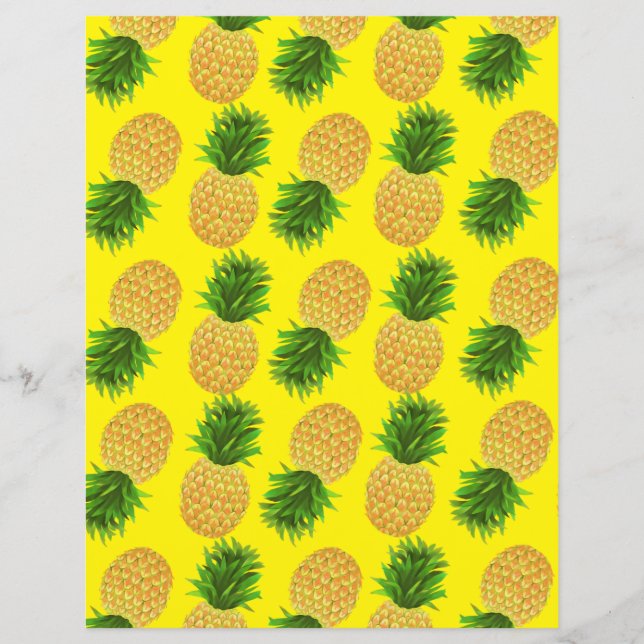 Feuille papier jaune ananas (Devant)