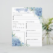 Feuille papier journal Blue Hydrangea Gratiea (Debout devant)