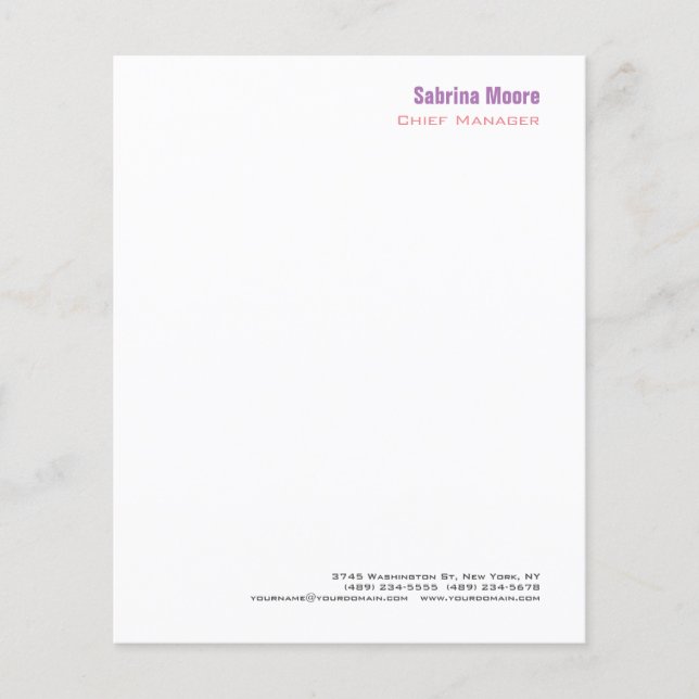 Feuille papier minimaliste moderne pour profession (Devant)