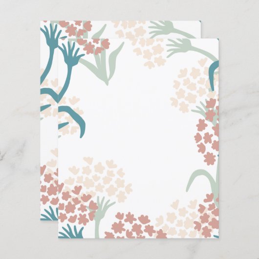 Feuille papier Motif de dessin rose et vert (Devant / Derrière)