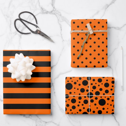 Feuille papier Motif orange/noir (Recto)