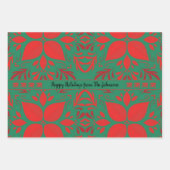 Feuille papier Motif rouge et vert festif (Devant)