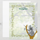 Feuille papier non doublée Callie Koala Ivy (Devant / Derrière)