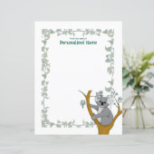 Feuille papier non doublée Callie Koala White Ivy (Debout devant)