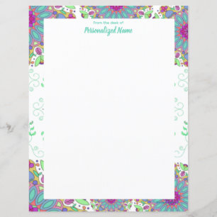 Feuille papier non doublée de finesse florale