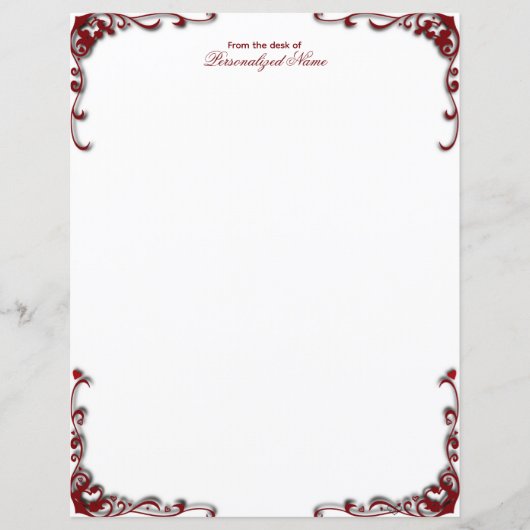 Feuille papier non doublée d'élégance baroque (Devant)