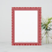 Feuille papier personnalisée Art Déco Rouge & Or (Debout devant)