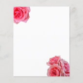 Feuille papier rose roses (Devant)