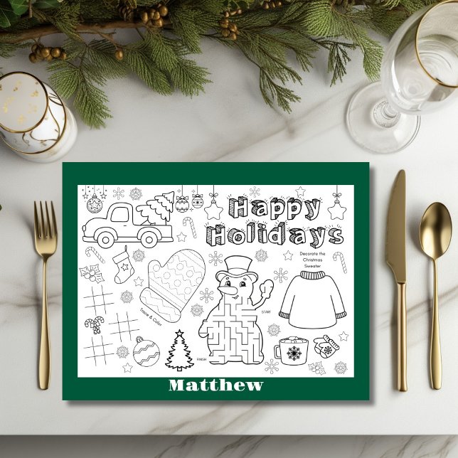 Feuille papier Set de table d'activité de Noël per (Créateur téléchargé)