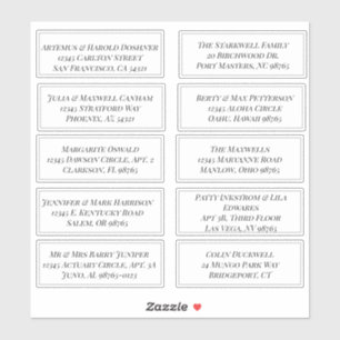 Feuille personnalisée de 10 Étiquettes de adresse
