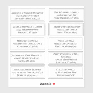 Feuille personnalisée de 10 Étiquettes de adresse