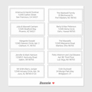 Feuille personnalisée de 10 Étiquettes de adresse