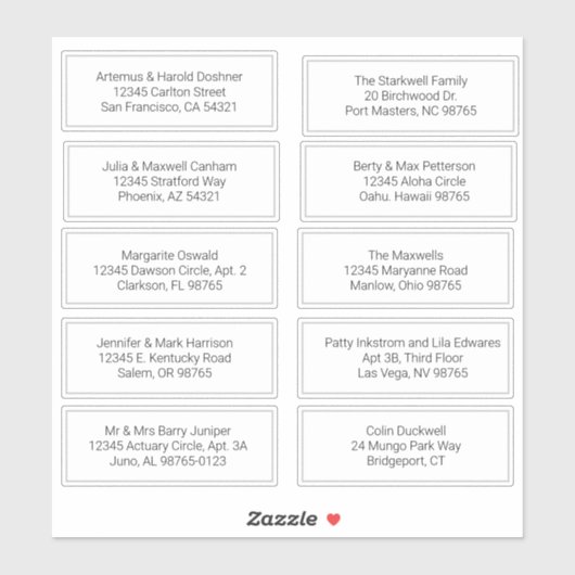 Feuille personnalisée de 10 Étiquettes de adresse (Feuille)