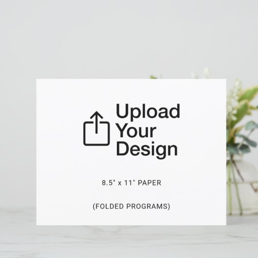 Feuille plat de 8,5 po x 11 po - Programmes pliés (Debout devant)