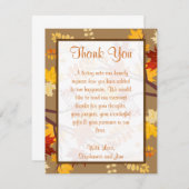 feuille PLAT de branche d'automne du carte de (Devant / Derrière)