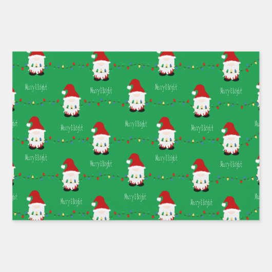 Feuille plat père Noël Gnome Wrapper Paper Set de (Devant)