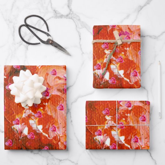 Feuille plat Valentine Reds Wrapper Papier Jeu de  (Recto)