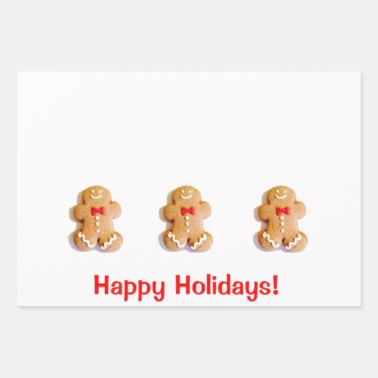 Feuille plat Xmas Gingersnap Wrapper Paper Set de (Devant)