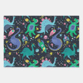 Feuille plate de papier d'emballage Space Dino Jeu (Devant)