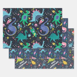 Feuille plate de papier d'emballage Space Dino Jeu