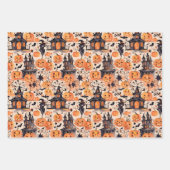 Feuille plate de papier d'enveloppement d'Hallowee (Devant)