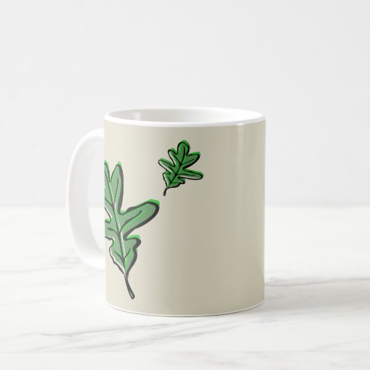 Feuille rétro Imprimer café Mug (Devant gauche)