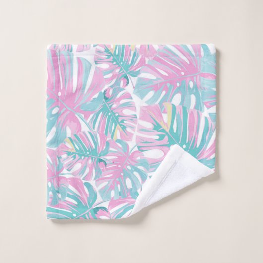 Feuille rose tropical (Gant de toilette)