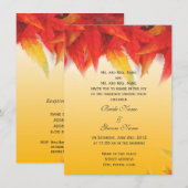 Feuille rouge automne faire-part de mariage (Devant / Derrière)