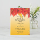 Feuille rouge automne faire-part de mariage (Debout devant)
