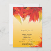 Feuille rouge automne faire-part de mariage (Dos)