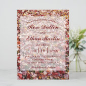 Feuille rouge Rustique Invitations de mariage d'au (Debout devant)