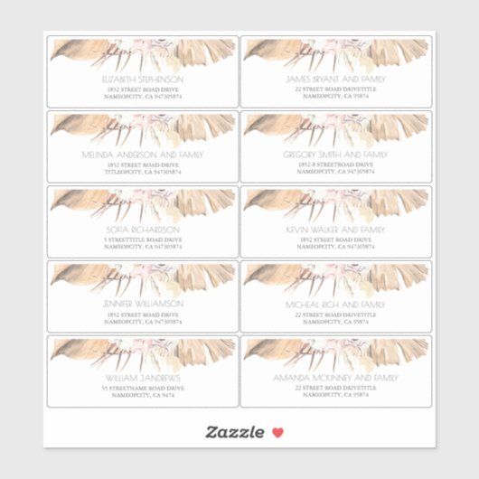 Feuille séché tropical Nom d'hôte Étiquette de adr (Feuille)