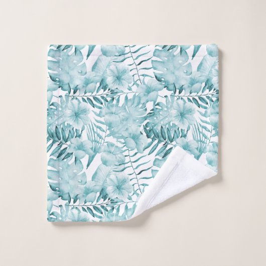 Feuille tropical Aqua (Gant de toilette)