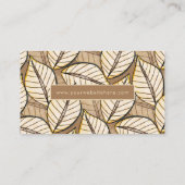 Feuille tropical Beige Elegant Carte de visite (Dos)