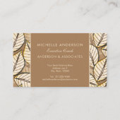 Feuille tropical Beige Elegant Carte de visite (Devant)