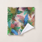 Feuille tropical de fougères, de paume et de (Gant de toilette)