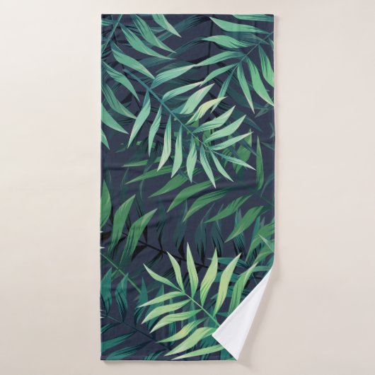 Feuille tropical de nuit (Serviette de bain)
