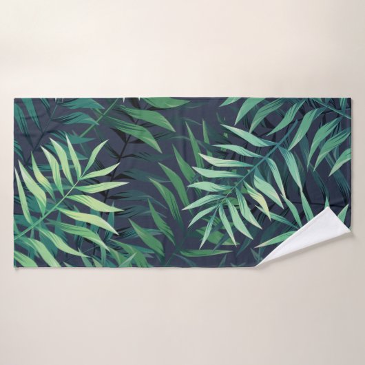 Feuille tropical de nuit (Serviette de bain)