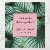 Feuille tropical Étiquette rose Luau Beach Wedding (Étiquettes simples)