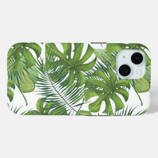 Feuille tropical iPhone 15 Coque (Verso (horizontal))