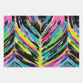 Feuille tropicale Abstraite vibrante multicolore (Devant 3)