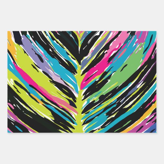 Feuille tropicale Abstraite vibrante multicolore (Devant)