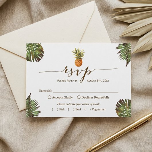 Feuille Tropicale Pineapple Luau Hawaïen RSVP