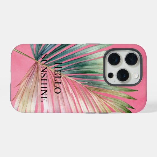 Feuille tropicale rose verte (Verso Horizontal)